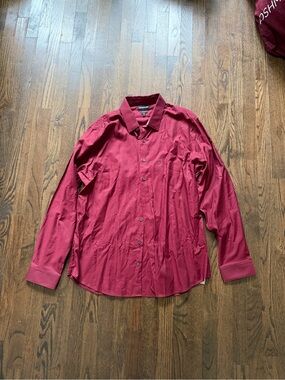 Express Men's Extra Slim Dress Shirt in Burgundy